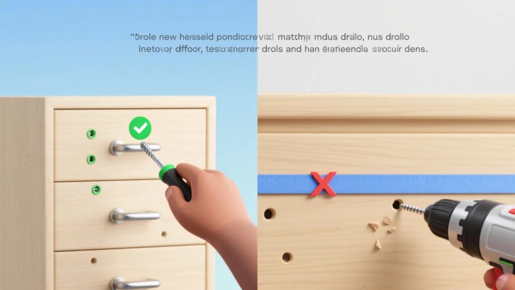 old furniture handle redrilling alt with keywords